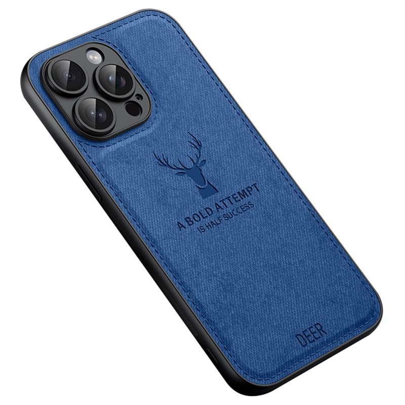 For iPhone 14 Pro Deer Pattern Case Cloth Texture PU Leather Phone Back Cover For iPhone 14 Pro Deer Pattern Case Cloth Texture PU Leather Phone Back Cover